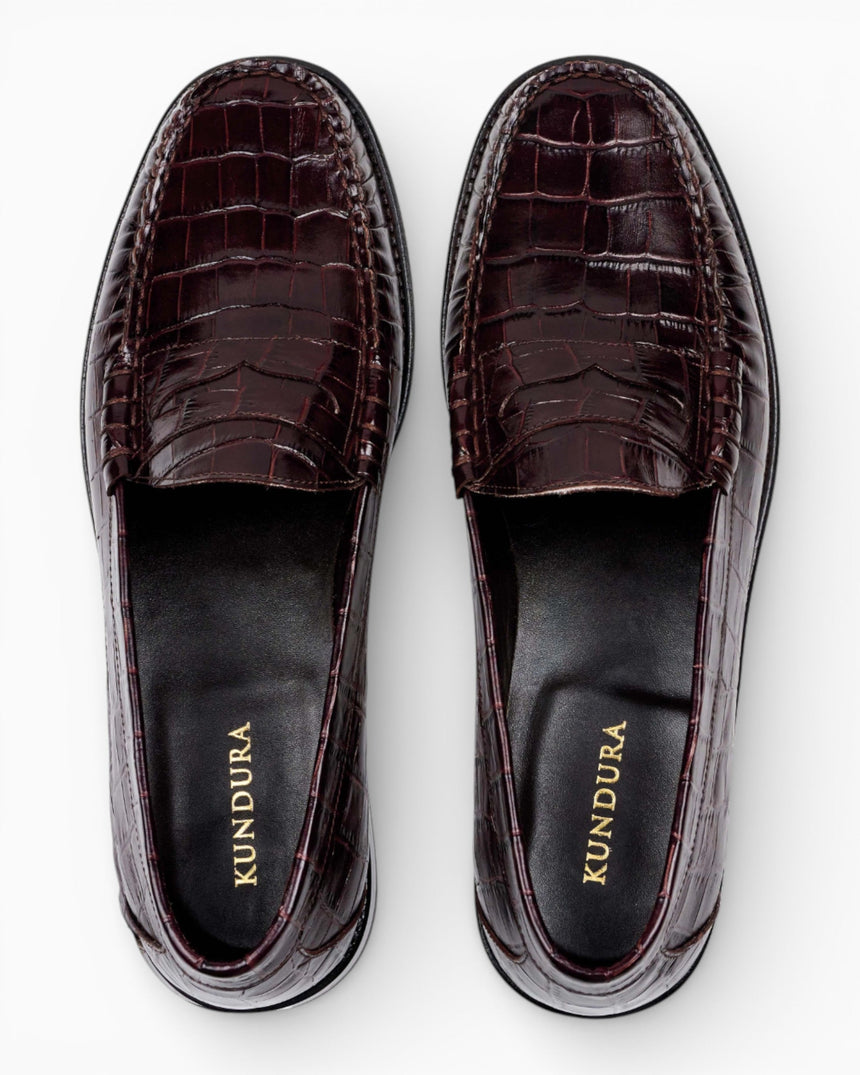 Kundura Crocodile Penny Loafer