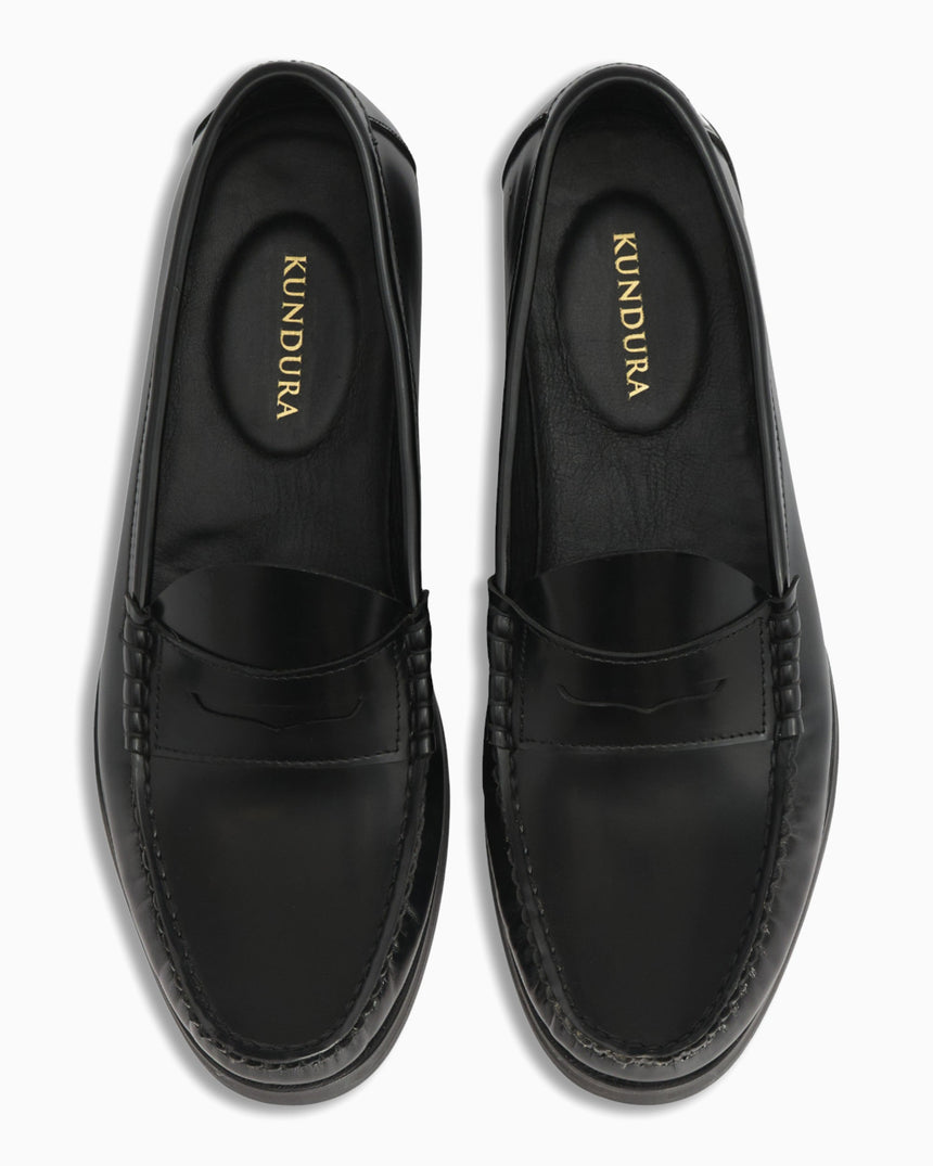Kundura Penny Leather Loafer Black