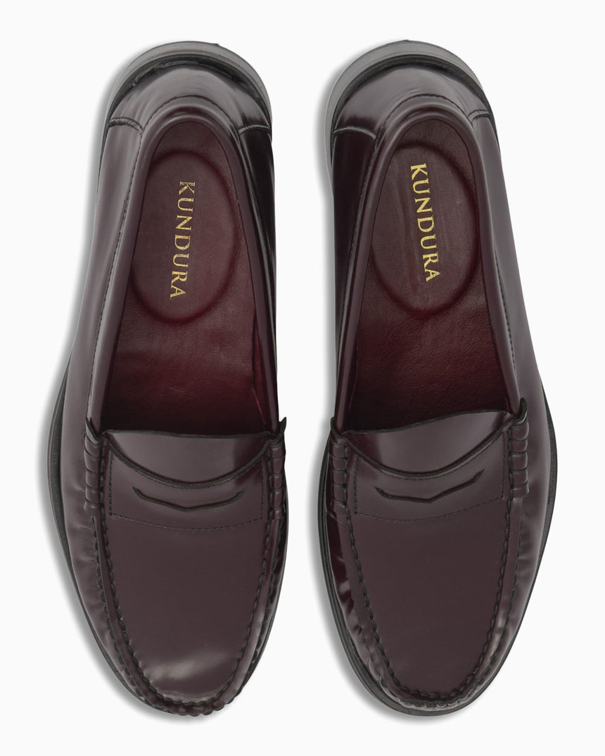 Kundura Penny Leather Loafer Burgundy