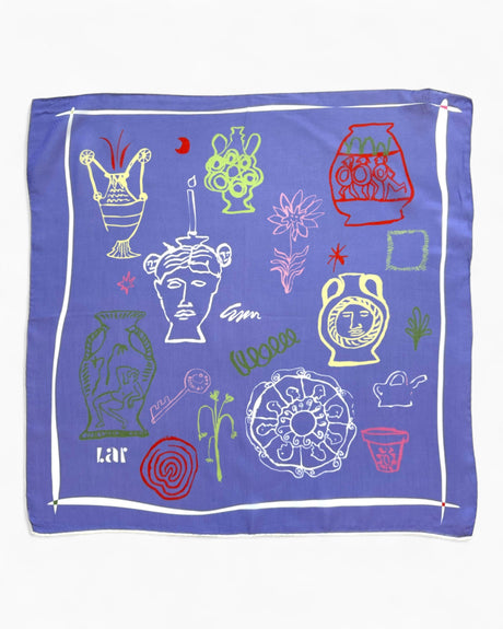 Lar Studio Etruscan 55x55 Fular Blue