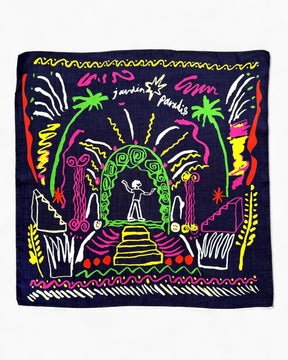 Lar Studio Jardin Paradise Navy 55x55 Fular Navy