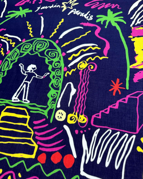 Lar Studio Jardin Paradise Navy 55x55 Fular