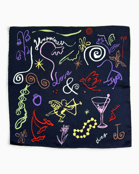 Lar Studio Love and Happiness 42 x 42 Bandana Blue