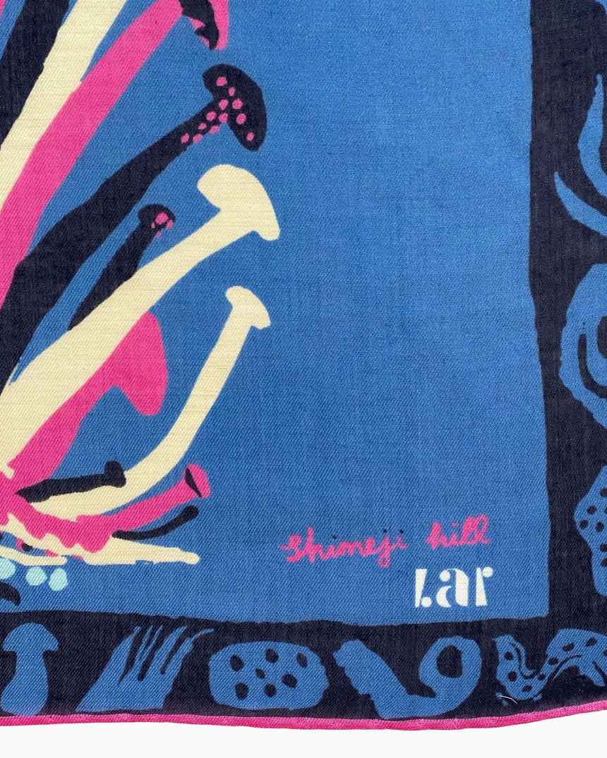 Lar Studio Shimeji Hill Navy Scarf 57x57 Fular