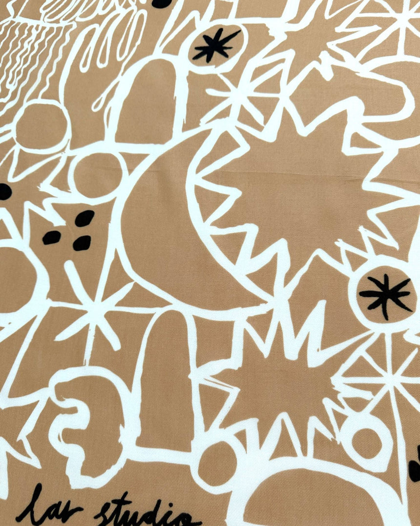 Lar Studio Stars and Sparks Beige 55x55 Fular