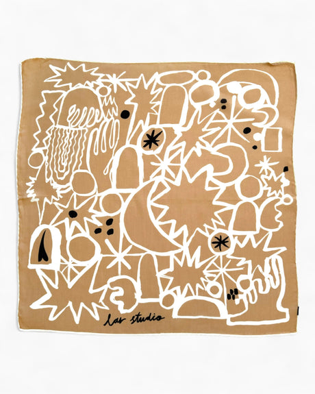 Lar Studio Stars and Sparks Beige 55x55 Fular Beige