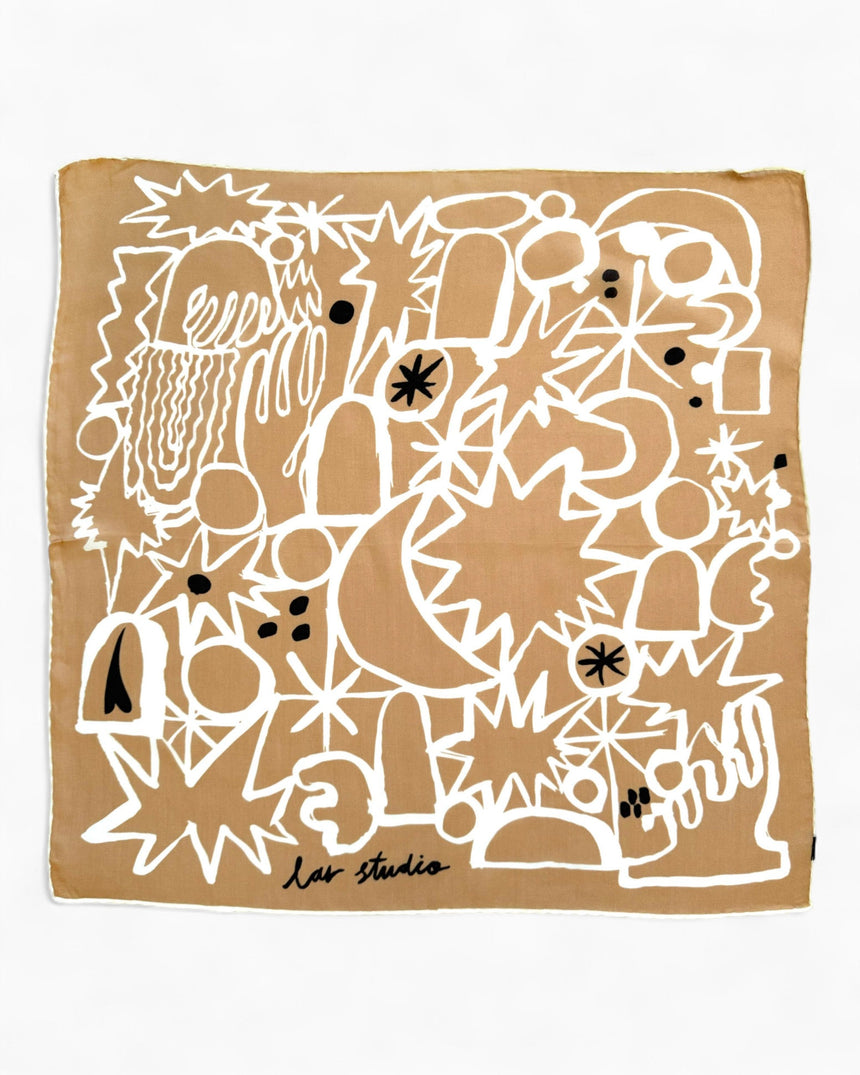 Lar Studio Stars and Sparks Beige 55x55 Fular Beige