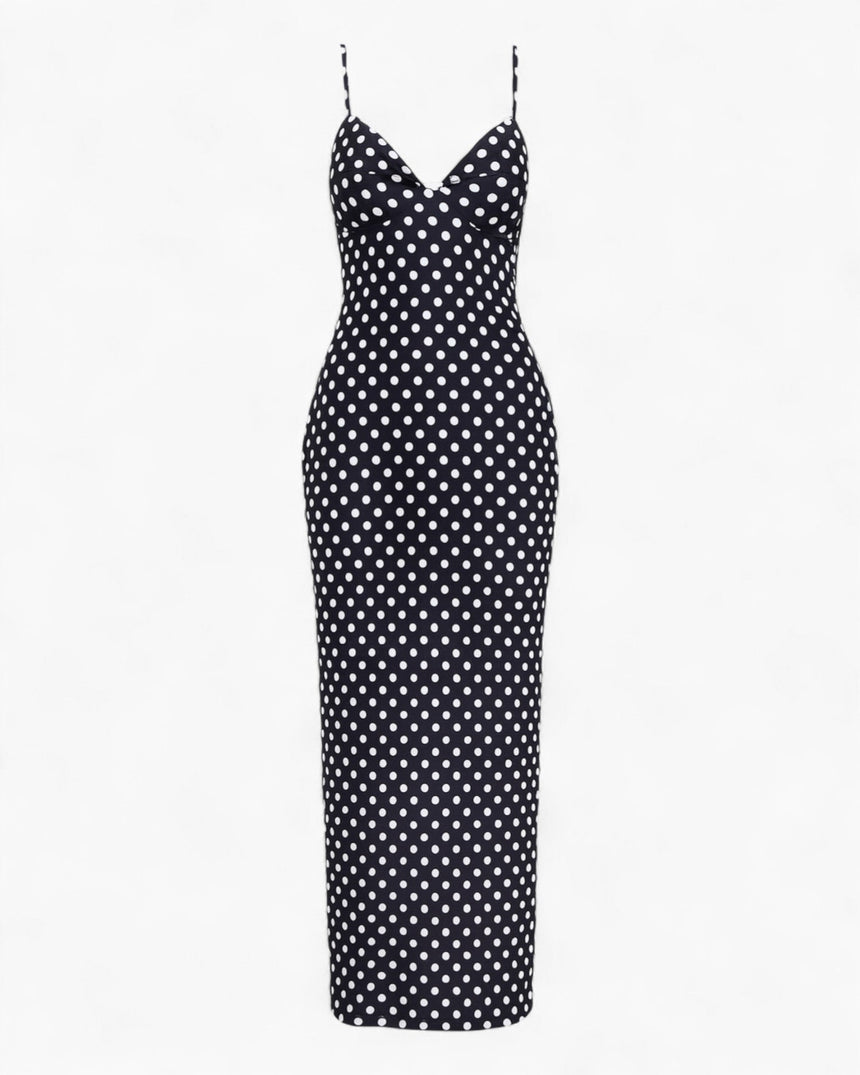 Miaou Florence Dress Black & White Poka Dot