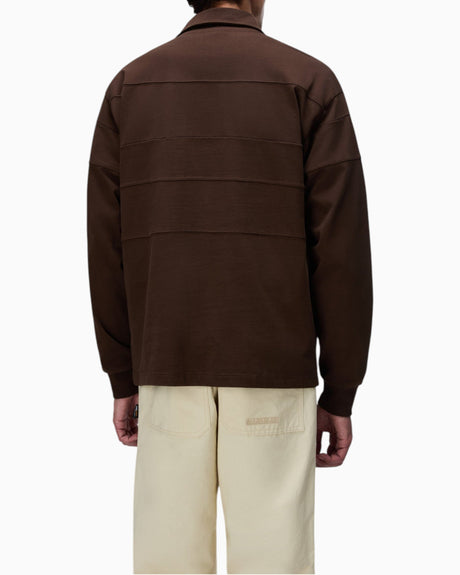 Napapijri Bloom Jersey Long-Sleeve Erkek Polo T-Shirt Dark Brown