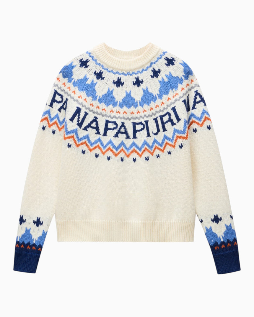 Napapijri D-Fiames C Kadın Kazak Sweatshirt Beige Dimity
