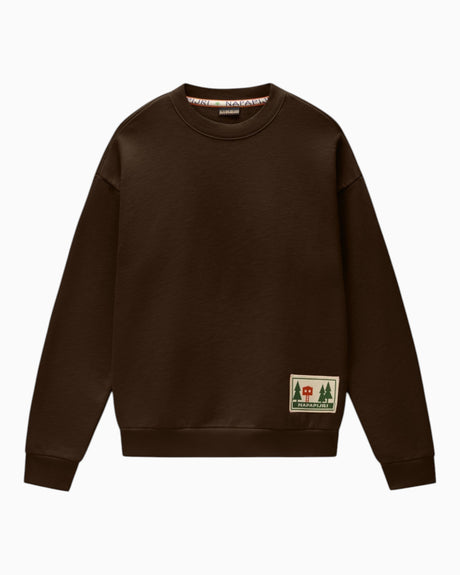 Napapijri Trahus French Terry Erkek Sweatshirt Dark Brown