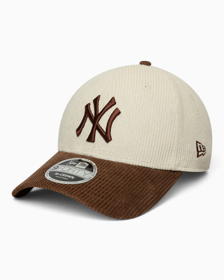 New Era NY Yankees Cord 9FORTY Şapka Cream & Brown