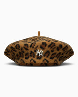 New Era NY Yankees Leopard Beret Beige