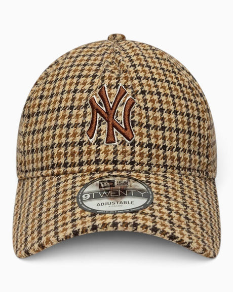 New Era NY Yankees MLB Check A-Frame 9FORTY Şapka Beige