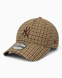 New Era NY Yankees MLB Check A-Frame 9FORTY Şapka Beige