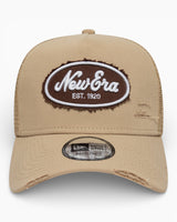 New Era Oval Canvas Distress Trucker Şapka