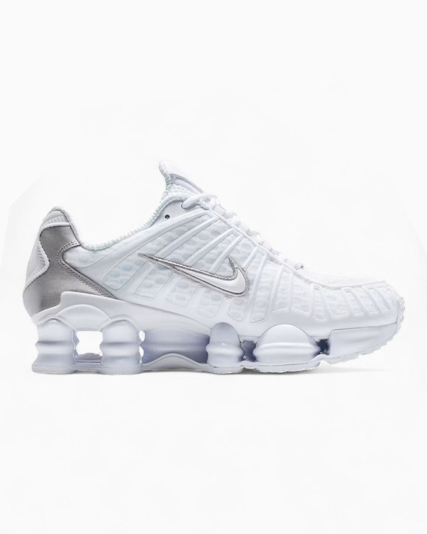 Nike Shox TL Kadın Sneaker White/White - Metallic Silver - Max Orange