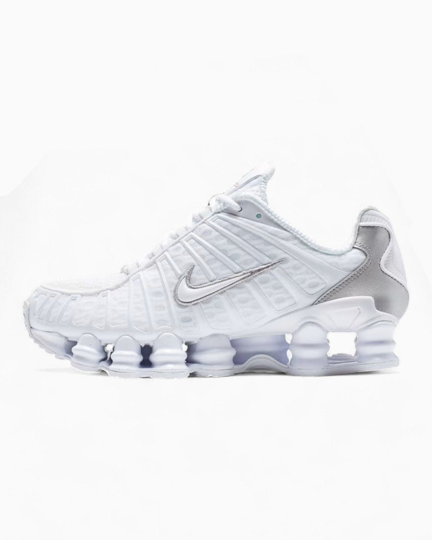 Nike Shox TL Kadın Sneaker White/White - Metallic Silver - Max Orange