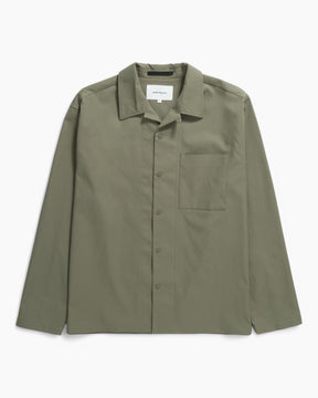 Norse Projects Carsten Solotex Twill Uzun Kollu Gömlek Sediment Green