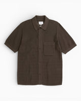 Norse Projects Fredensborg Mercerised Cotton Knitted Shirt Turkish Coffee
