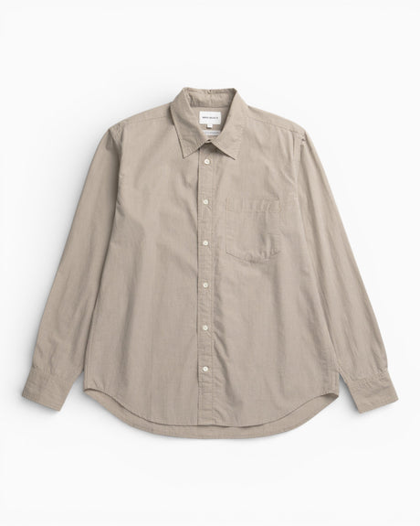 Norse Projects Kongshoved Poplin Micro Check Shirt Oatmeal