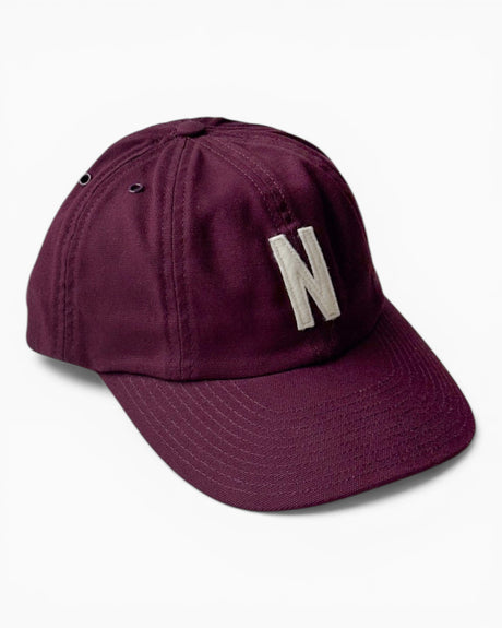 Norse Projects Light Canvas Felt N 8 Panel Cap Cowhide