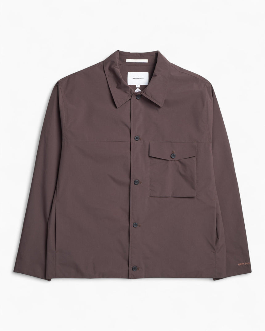 Norse Projects Marcus Windstopper Overshirt Erkek Gömlek Ceket Seal Brown