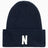 Norse Projects Merino Lambswool Rib N Logo Beanie Dark Navy