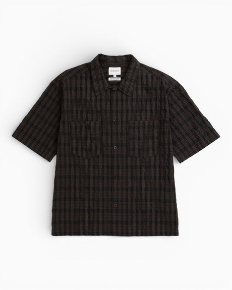 Norse Projects Mols Check SS Camp Shirt Delicioso Brown