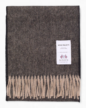 Norse Projects Moon Merino Lambswool Scarf Seal Brown