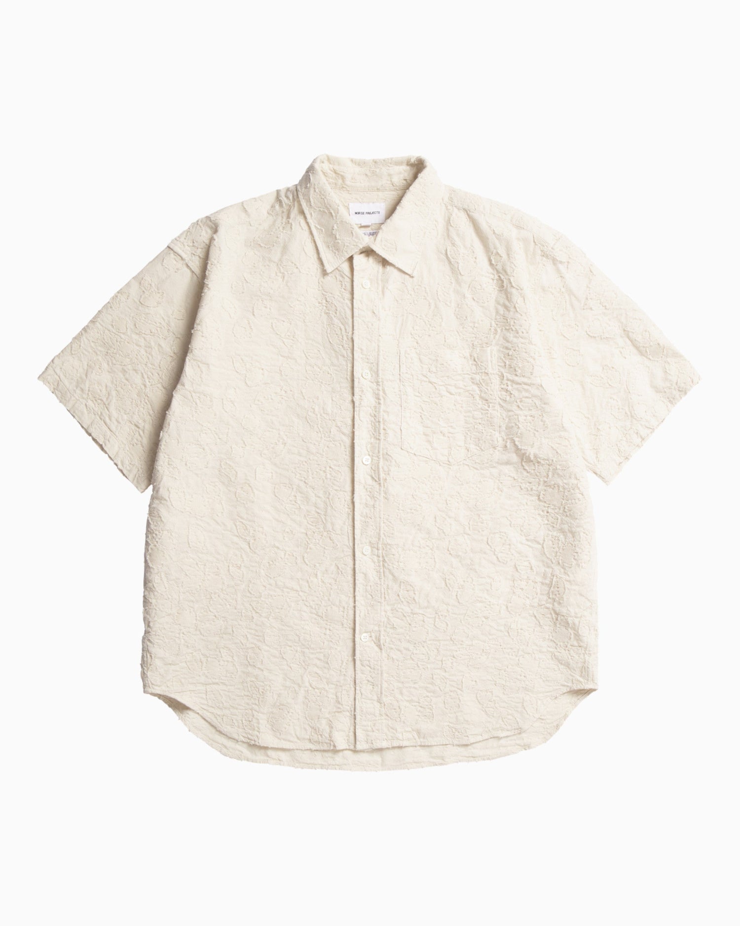 Norse Projects Ole Oversized Fil Coupe Short Sleeve Erkek Gömlek Ecru