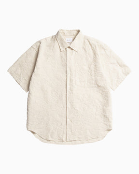 Norse Projects Ole Oversized Fil Coupe Short Sleeve Erkek Gömlek Ecru