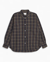 Norse Projects Ole Oversized Wool Check Erkek Gömlek Dark Navy Check
