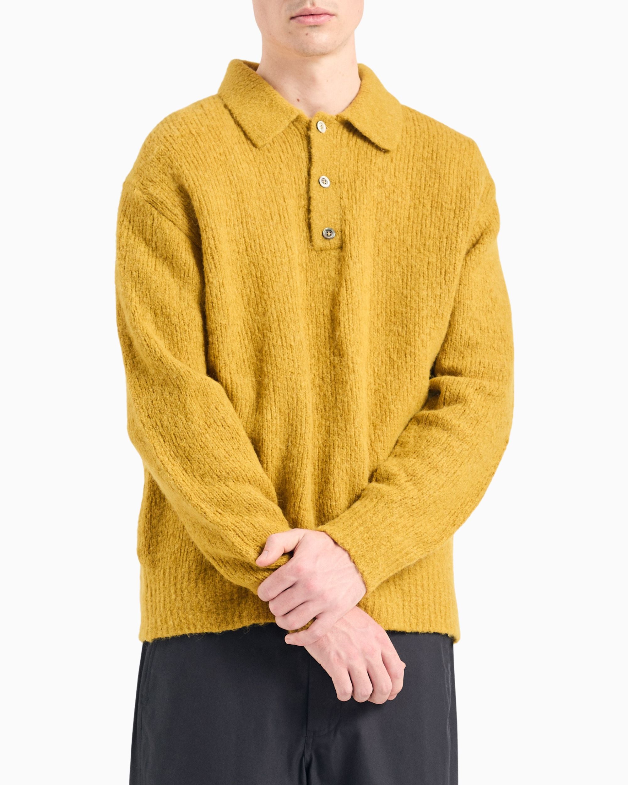 Norse Projects Rasmus Relaxed Brushed Erkek Polo Kazak - vitruta
