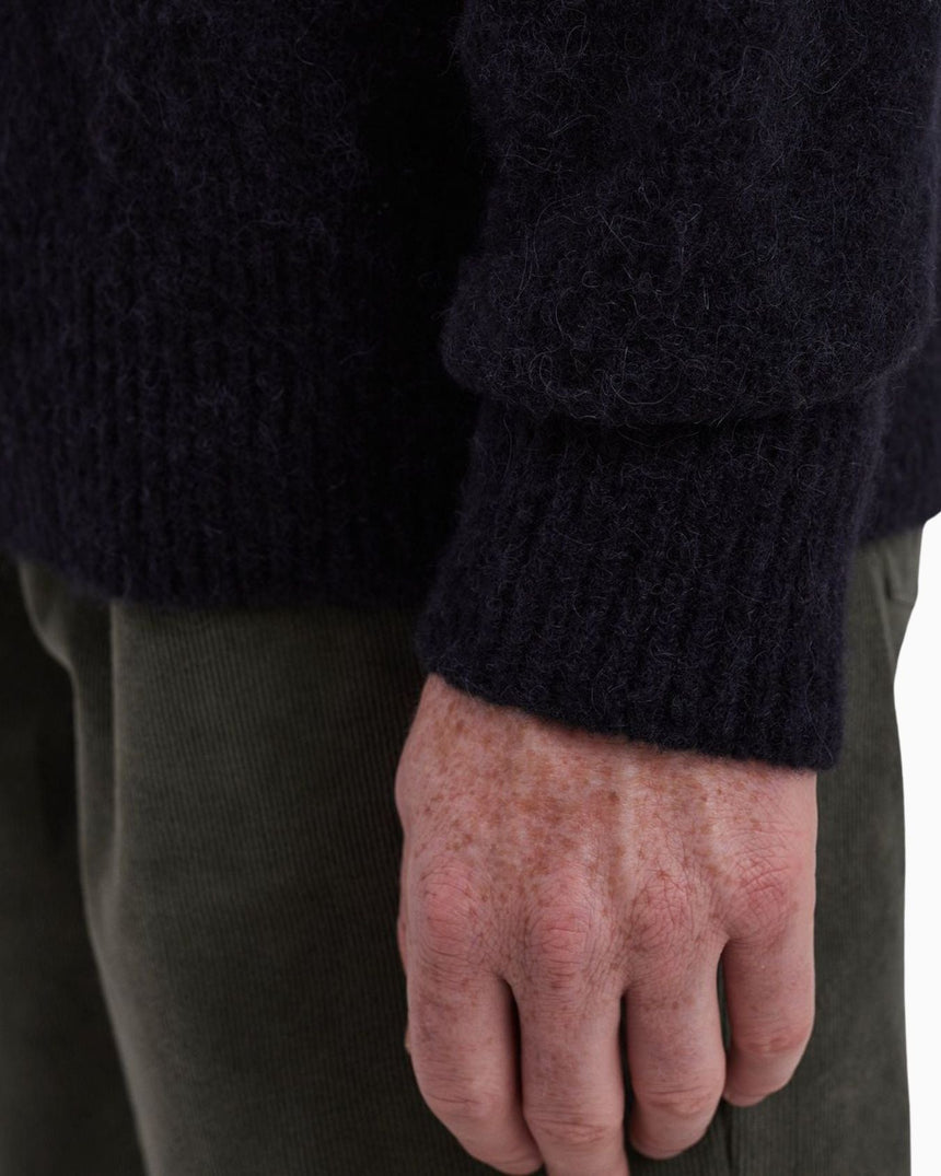 Norse Projects Rasmus Relaxed Brushed V-Yaka Erkek Kazak