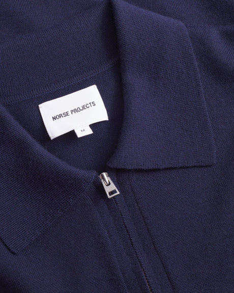 Norse Projects Tech Merino Crepe Erkek Polo Kazak