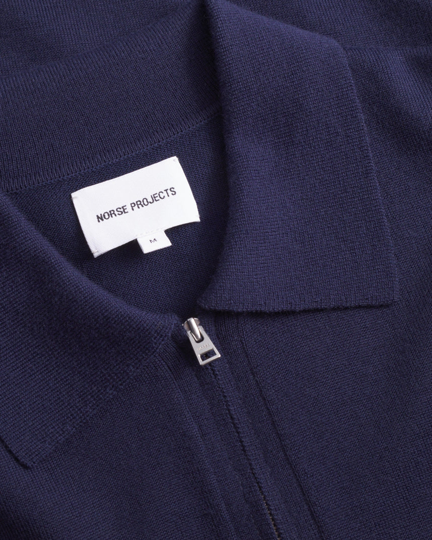Norse Projects Tech Merino Crepe Erkek Polo Kazak
