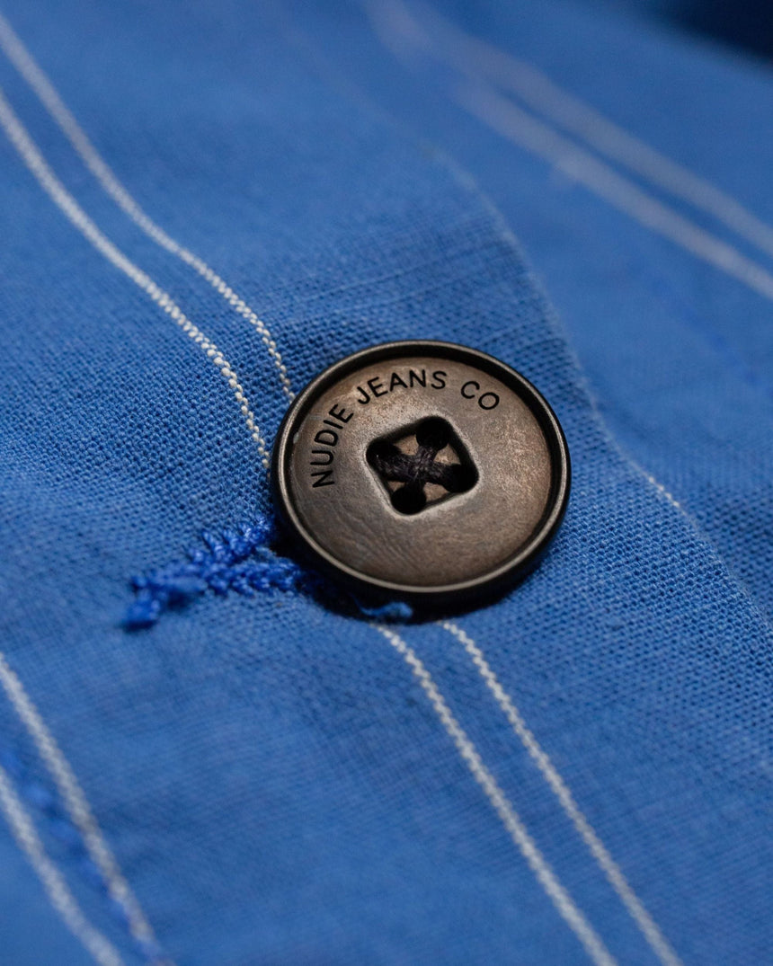 Nudie Jeans Kicki Striped Workwear Kadın Ceket Blue/Off White