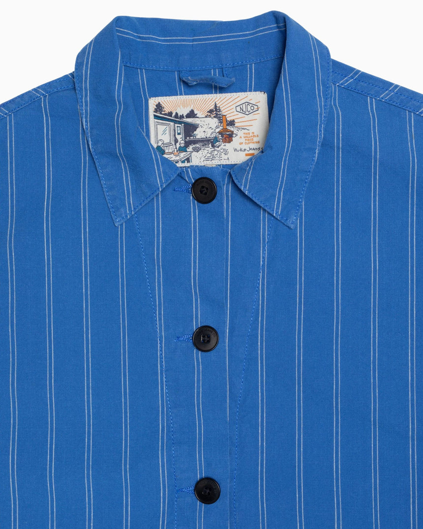 Nudie Jeans Kicki Striped Workwear Kadın Ceket Blue/Off White