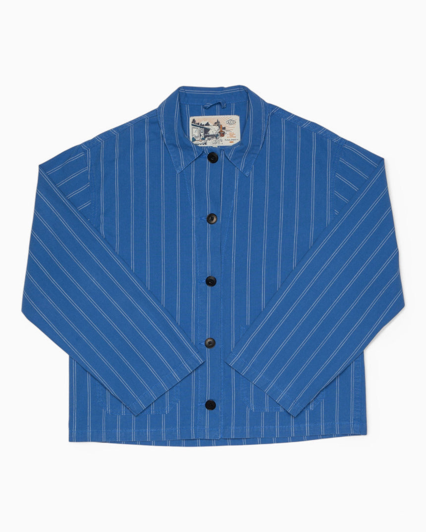 Nudie Jeans Kicki Striped Workwear Kadın Ceket Blue/Off White