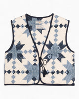 Nudie Jeans Lill Quilted Cotton Kadın Yelek Offwhite/Blue