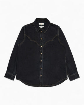 Nudie Jeans Lotta Western Denim Shirt Black