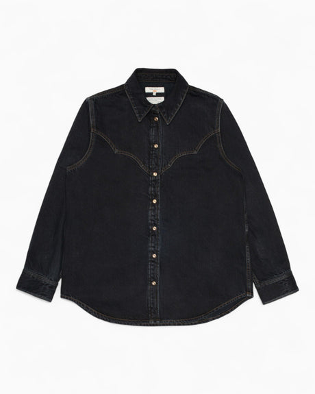 Nudie Jeans Lotta Western Denim Shirt Black