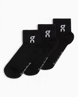 On Logo Sock Mid 3'lü Çorap Black