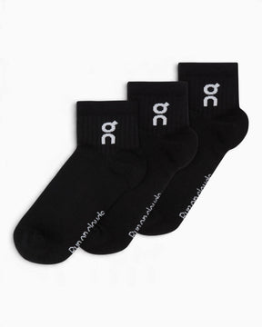 On Logo Sock Mid 3'lü Çorap Black