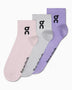 On Logo Sock Mid 3'lü Çorap Purple