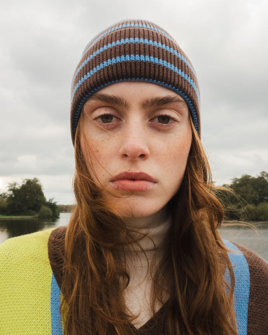 PEMY Çizgili Triko Bere