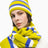 PEMY Cuddle Çizgili Triko Bere Green/Blue/White