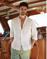 Peninsula Spiaggia Bianca Keten Erkek Gömlek