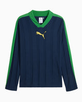 PUMA T7 Relaxed Long Sleeve Erkek Polo T-Shirt Blue Jewel